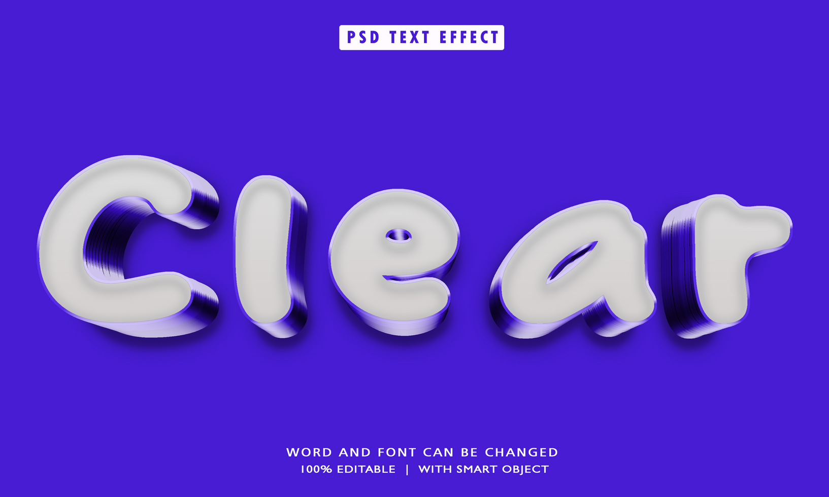 Clear 3D Editable Text Effects psd