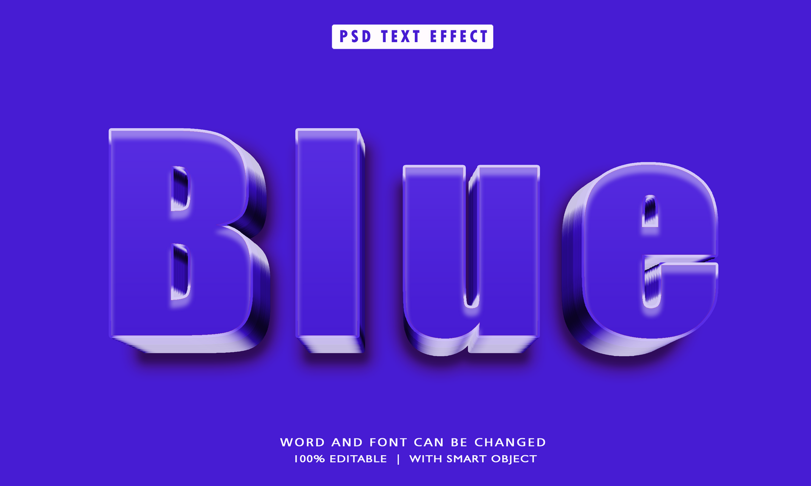 Blue 3D Editable Text Effects psd