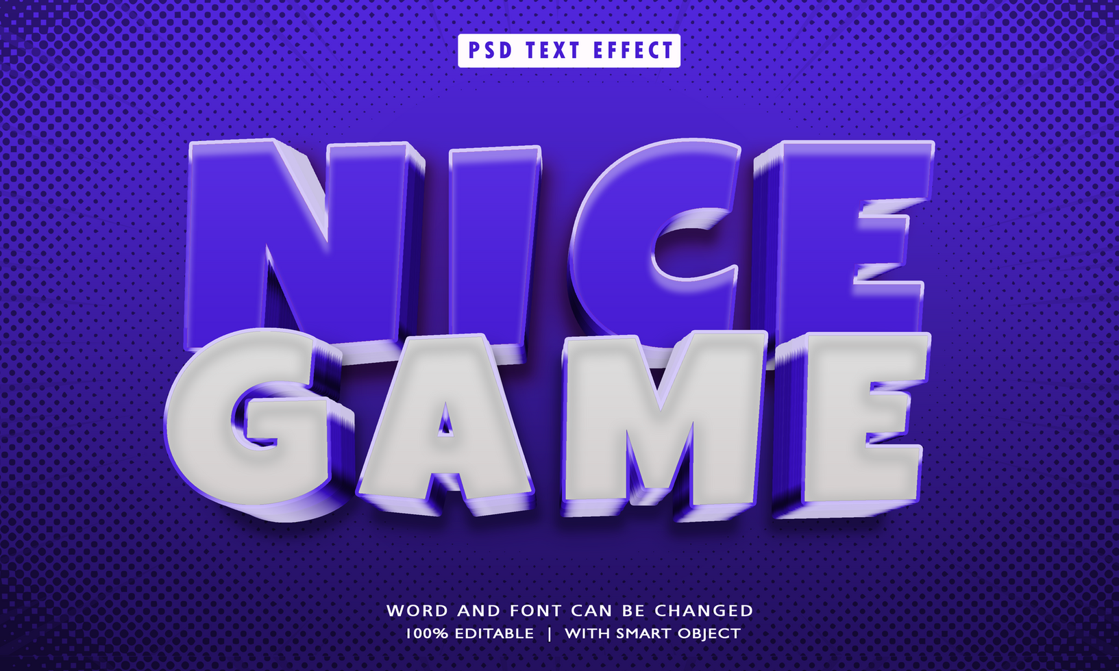 Nice Game 3D Editable Text Effects psd