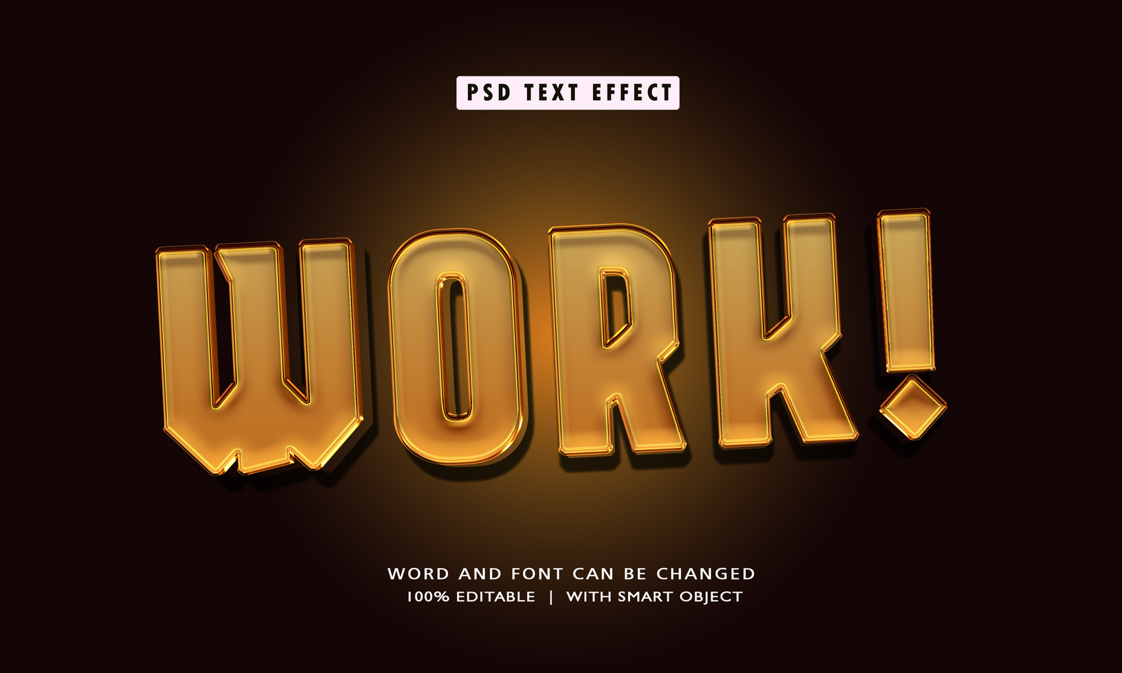Work 3D Editable Text Effects psd