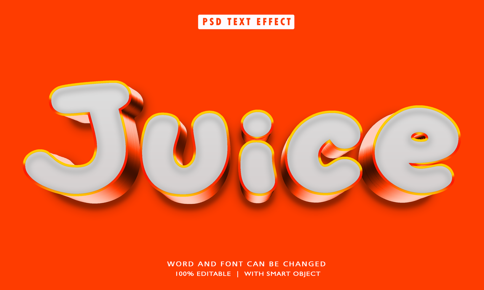 Juice 3D Editable Text Effects psd