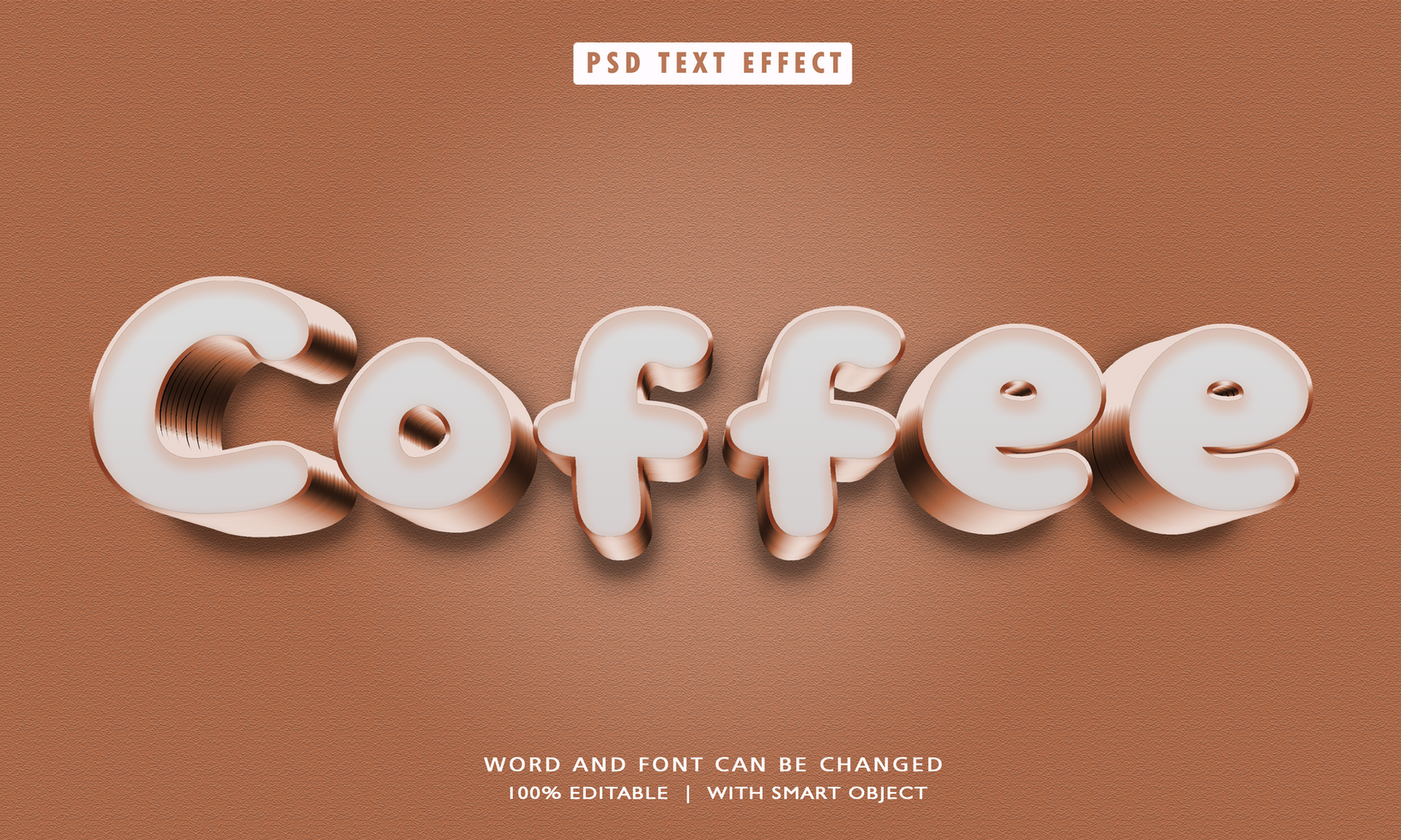 caffè 3d modificabile testo effetti psd