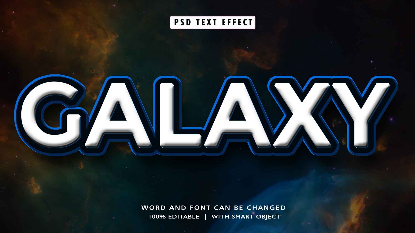 Galaxy 3D Editable Text Effects psd