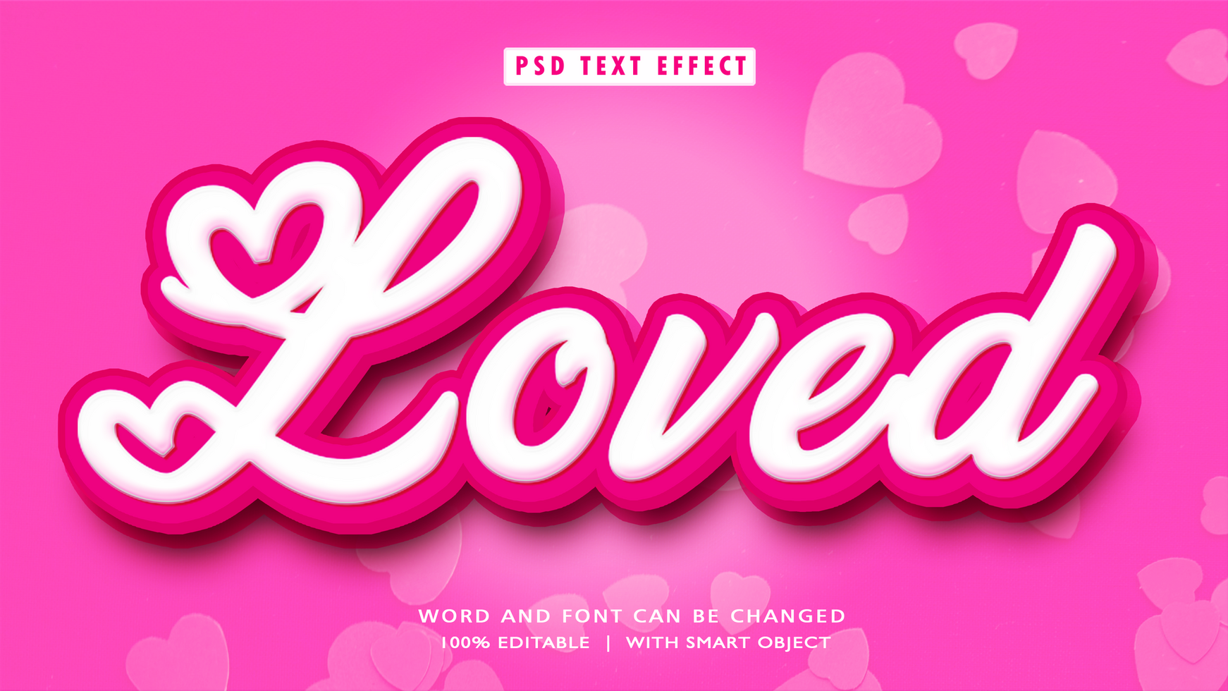 Loved 3D Editable Text Effects psd