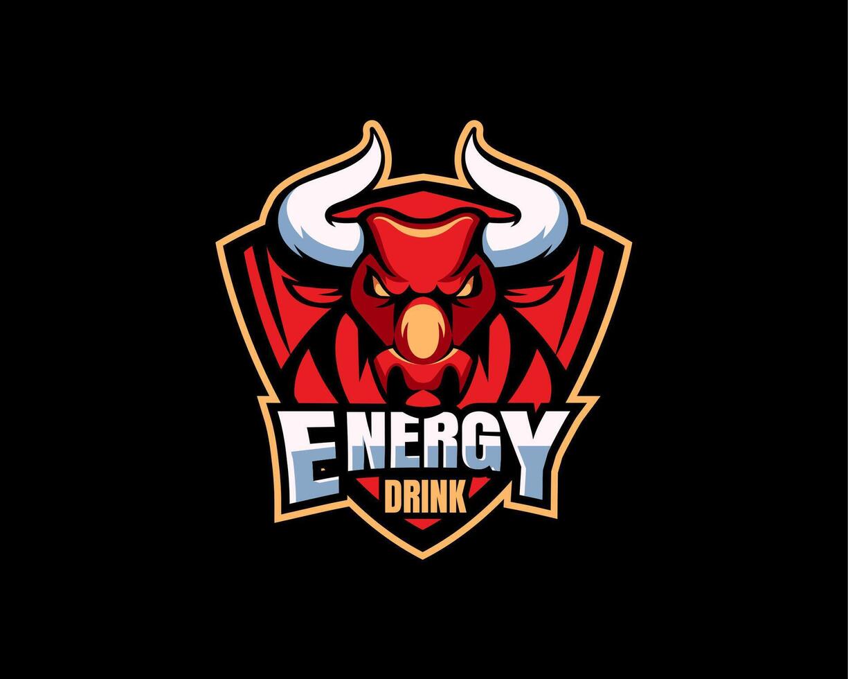 Energy drink logo design on black background vector