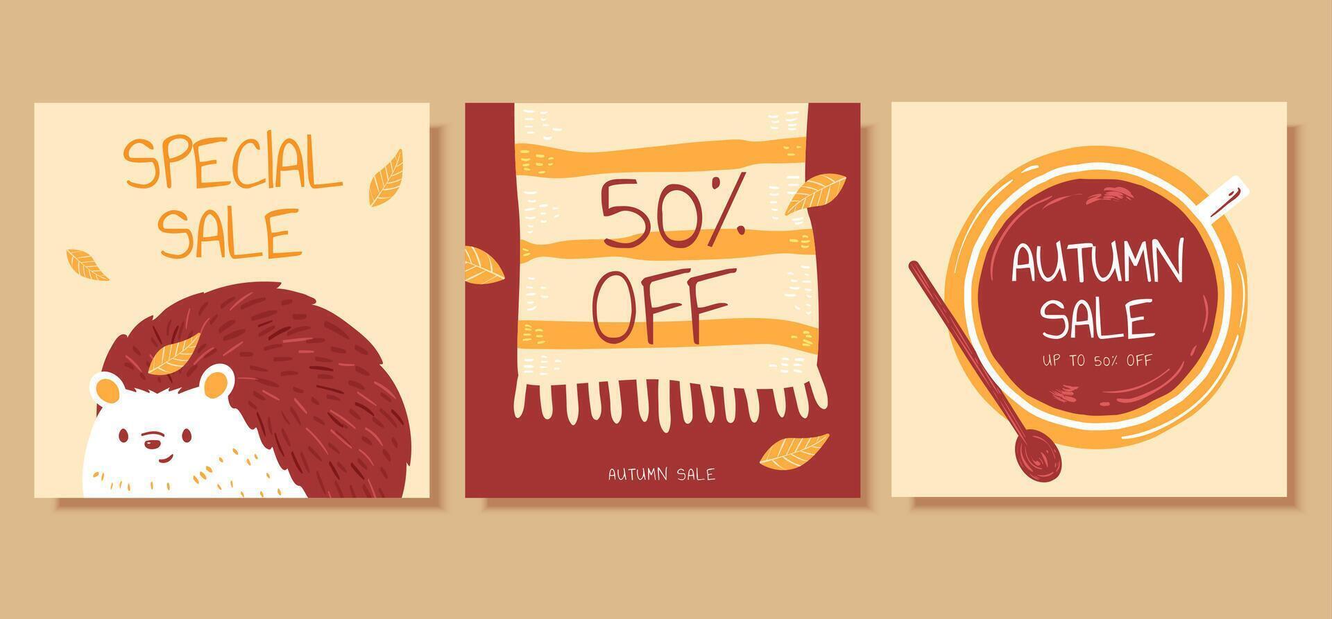 conjunto de linda otoño ilustración en mano dibujado estilo, concepto de higiene, Perfecto para cubrir, evento promoción, y saludo tarjeta vector