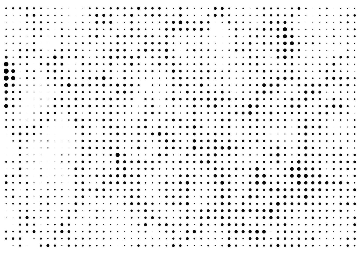 Clásico trama de semitonos punto y cuadrado sin costura patrón, un negro y blanco trama de semitonos modelo con un blanco fondo, un negro y blanco trama de semitonos modelo con puntos con grunge efecto, un negro y blanco punto vector