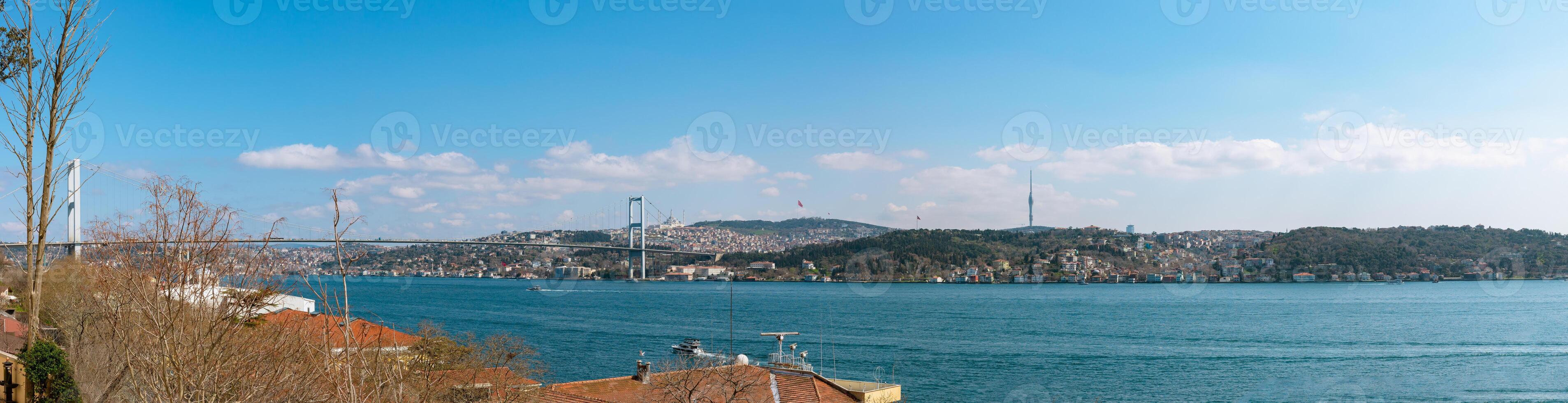 Istanbul panoramic view. Panoramic cityscape of Istanbul from Besiktas photo