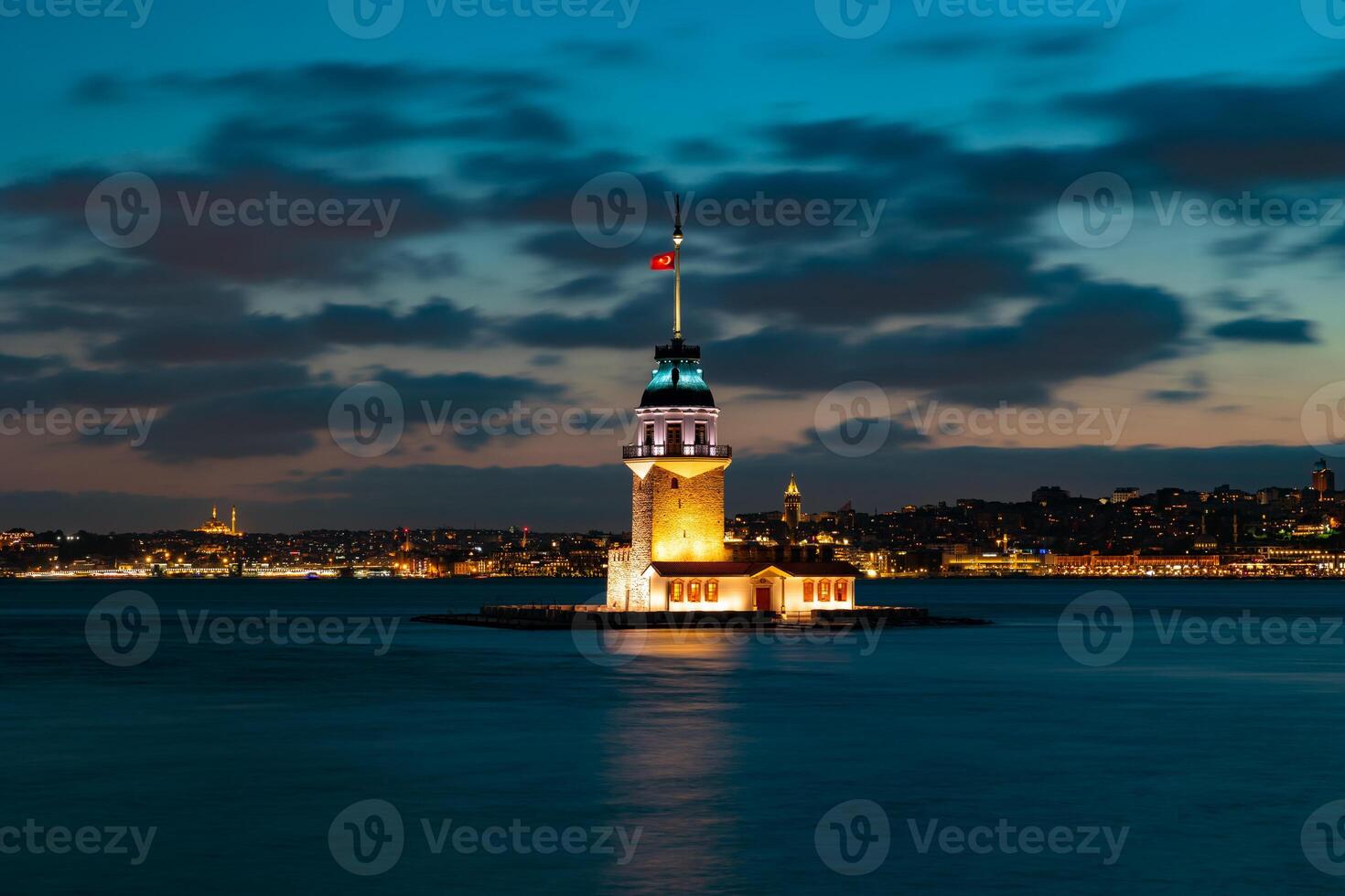 Kiz Kulesi aka Maiden's Tower. Newly renovated famous building of Istanbul photo