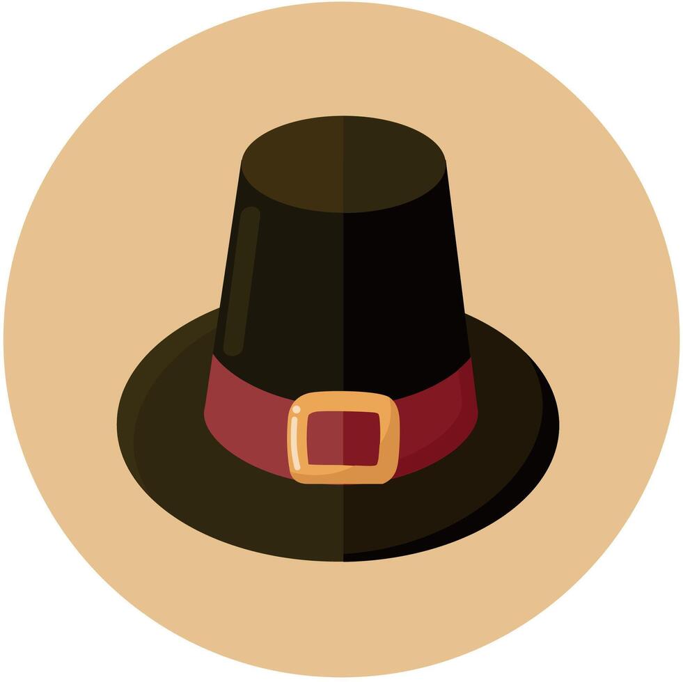 piligrim sombrero aislado vector ilustración