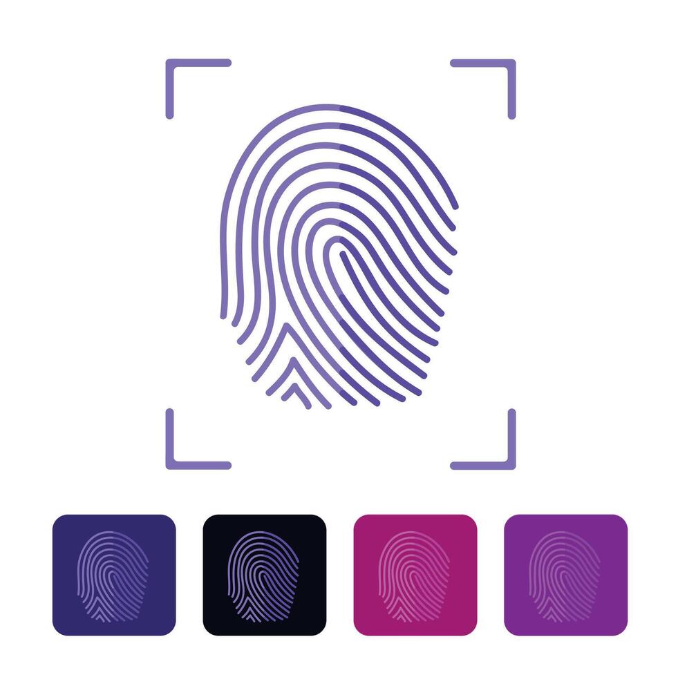 Fingerprint icon isolated vector illustration