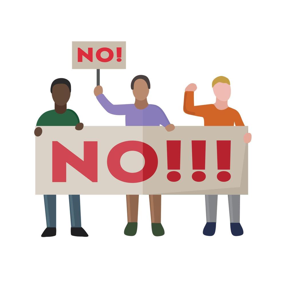 People protest isolated vector illustration