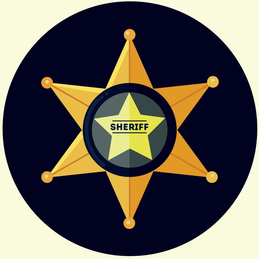 Sheriff badge icon clipart isolated vector illustration