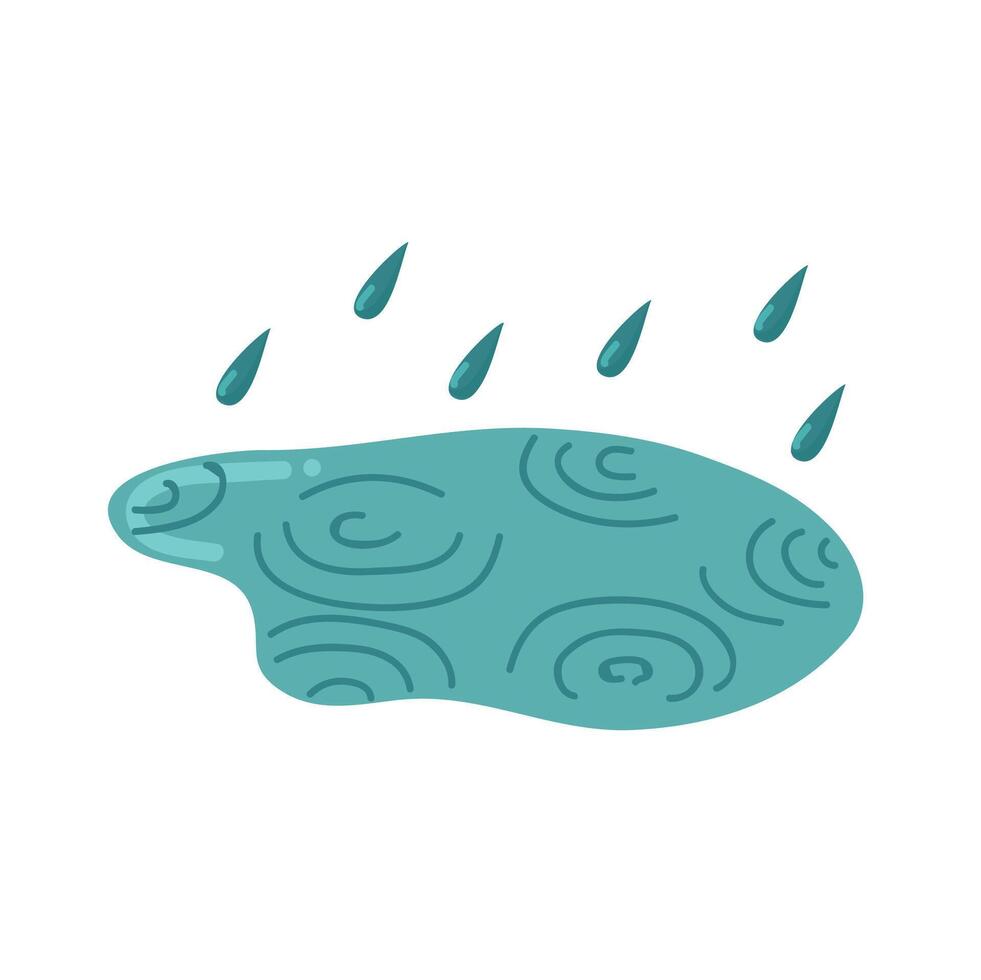 Rain puddle isolated vector illustration