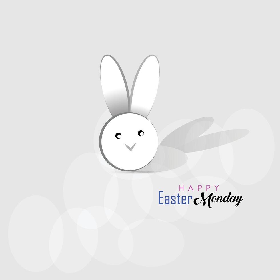 vector ilustración de contento Pascua de Resurrección lunes con conejito y huevo