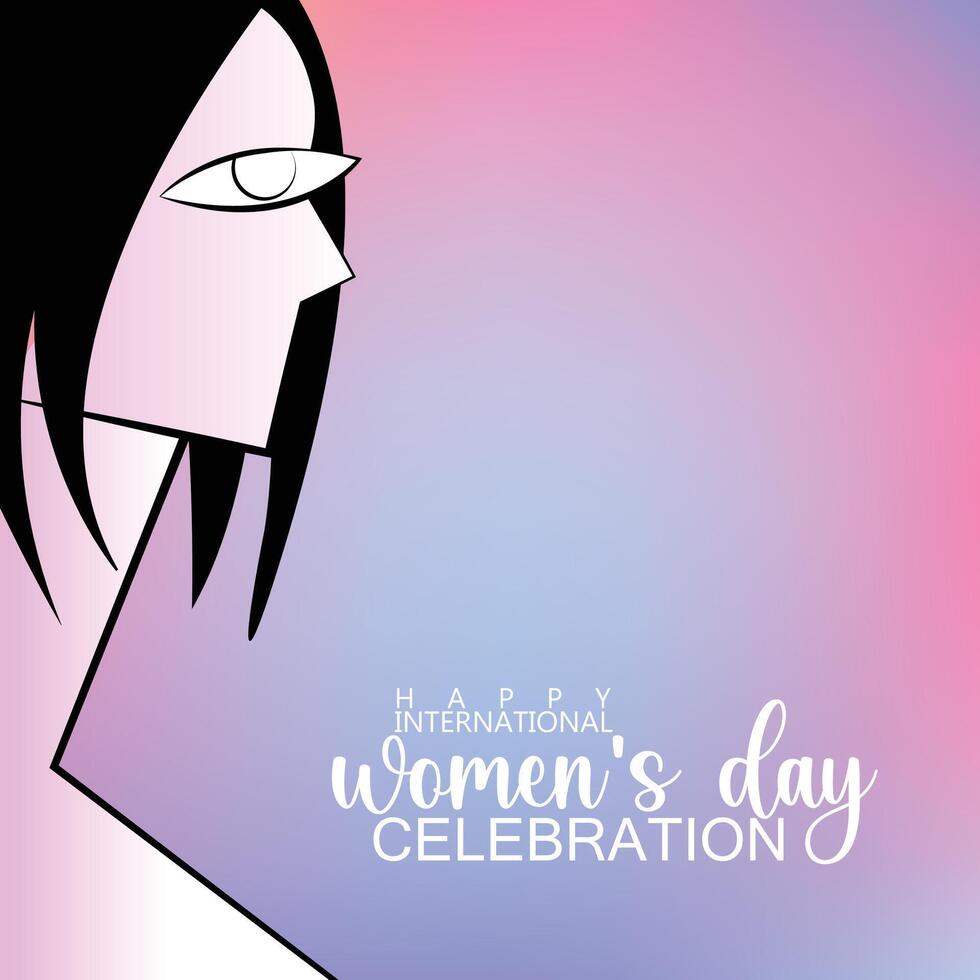 Happy International women's Day Celebration. For social media post vector