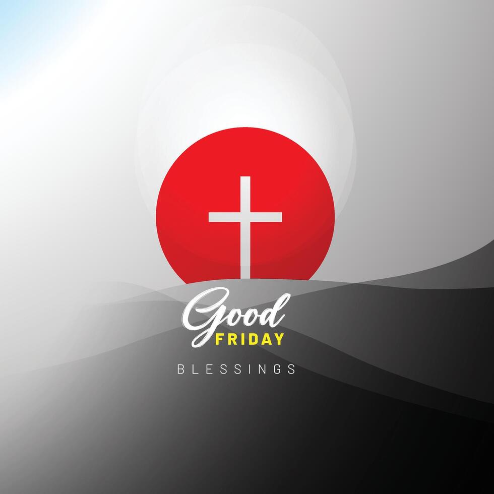 Good Friday vector illustration for Christian religious occasions with a cross. For social media post