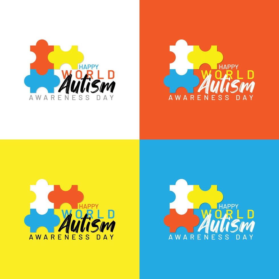 World autism awareness day. Logo text design concept vector