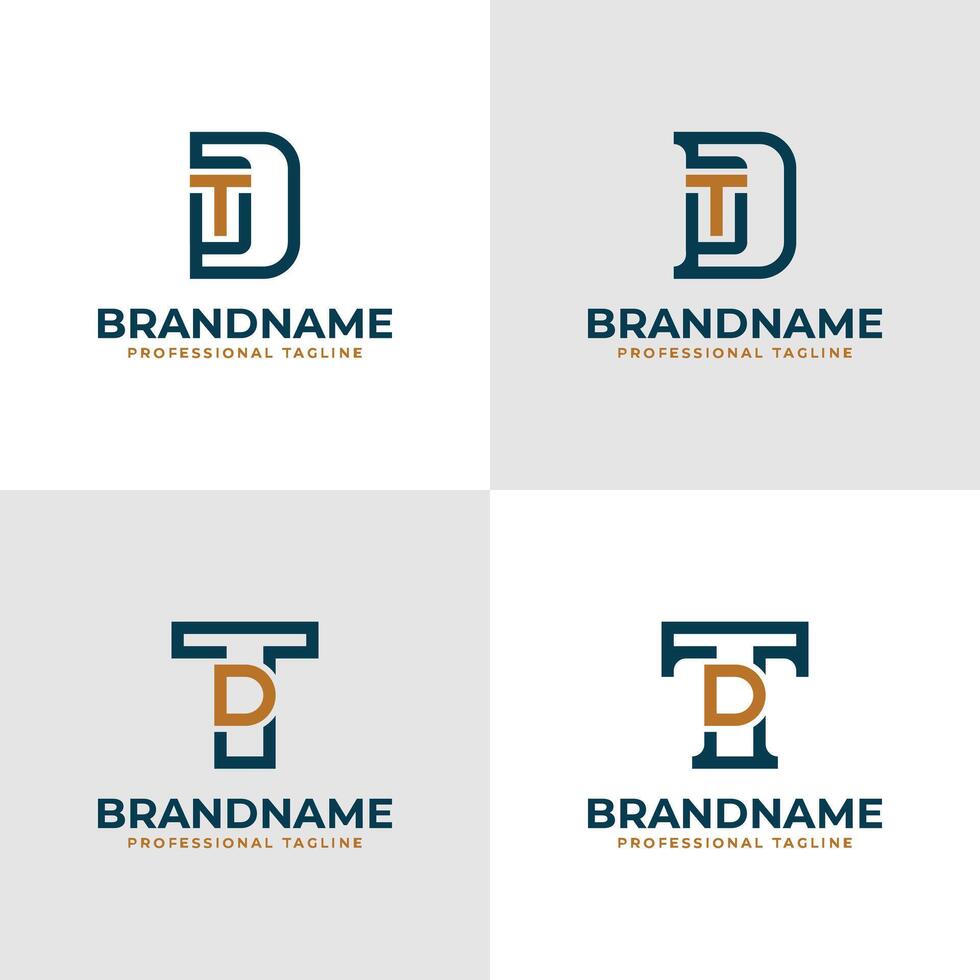 Elegant Letters DT and TD Monogram Logo, suitable for business with TD or DT initials vector