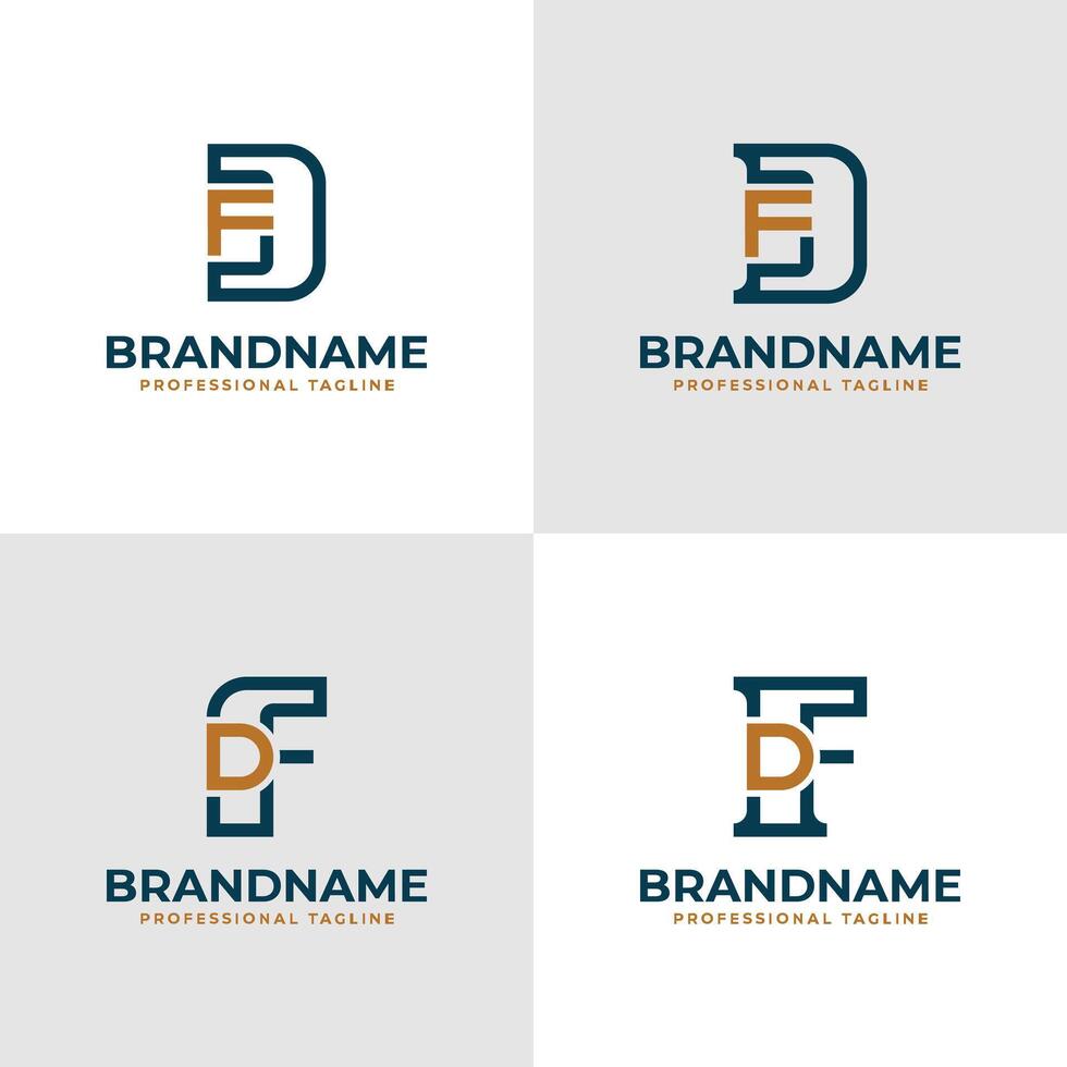 elegante letras df y fd monograma logo, adecuado para negocio con fd o df iniciales vector