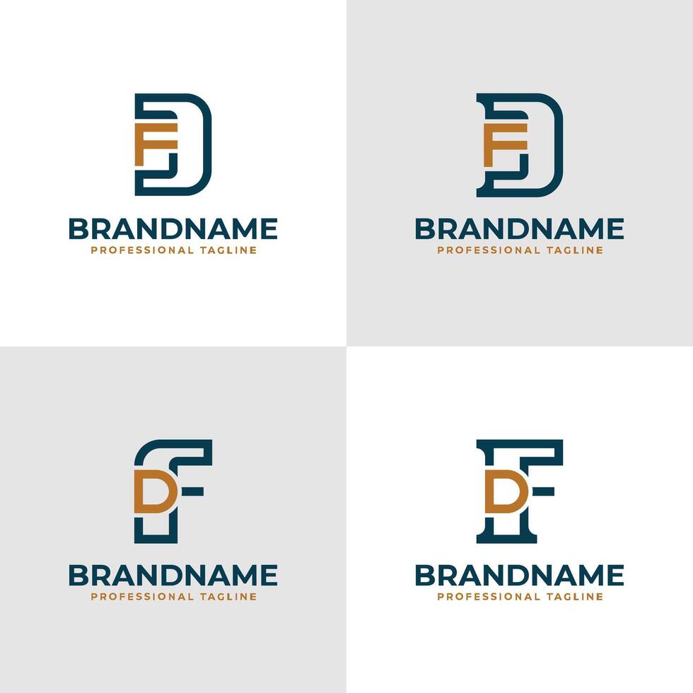 Elegant Letters DF and FD Monogram Logo, suitable for business with FD or DF initials vector