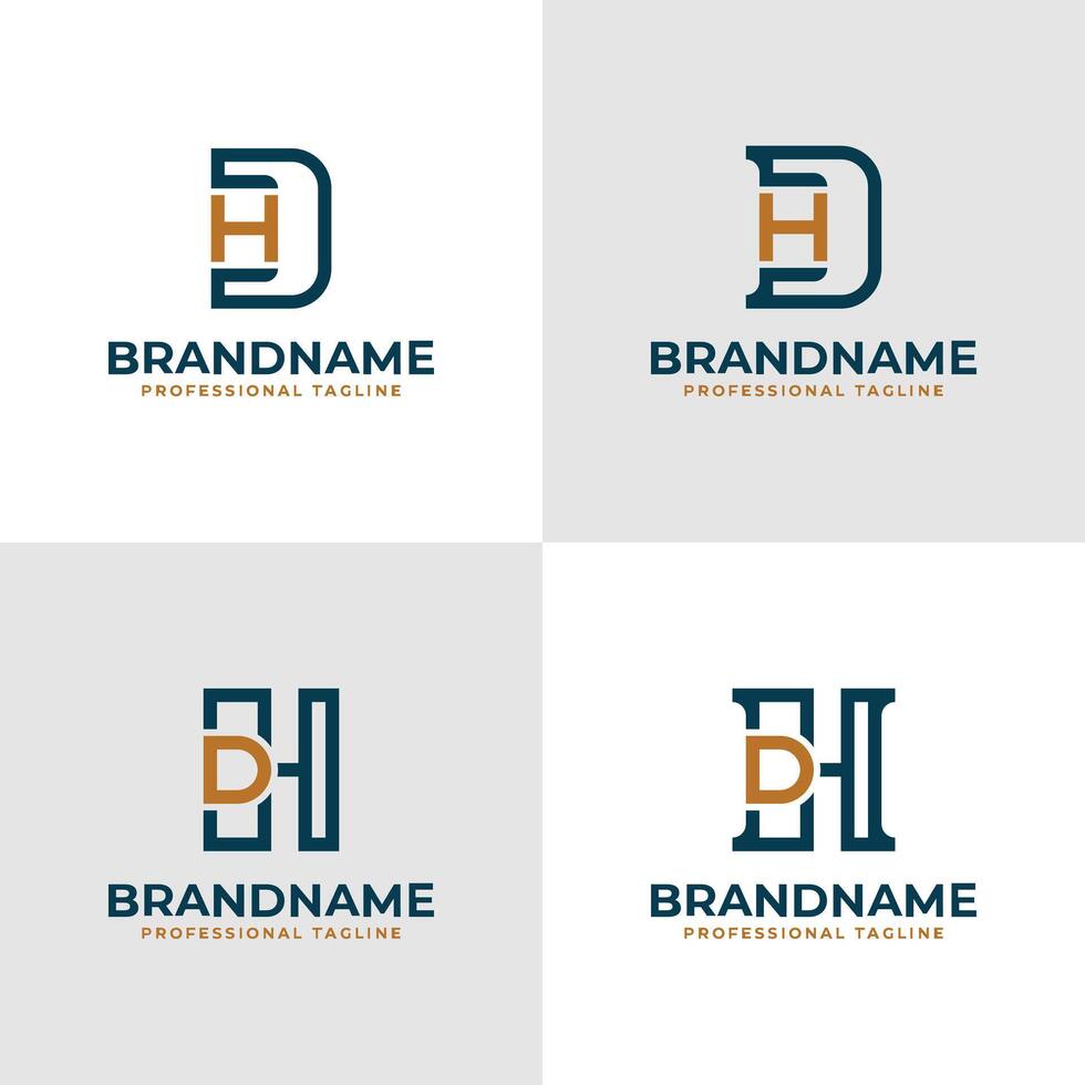 elegante letras dh y hd monograma logo, adecuado para negocio con hd o dh iniciales vector