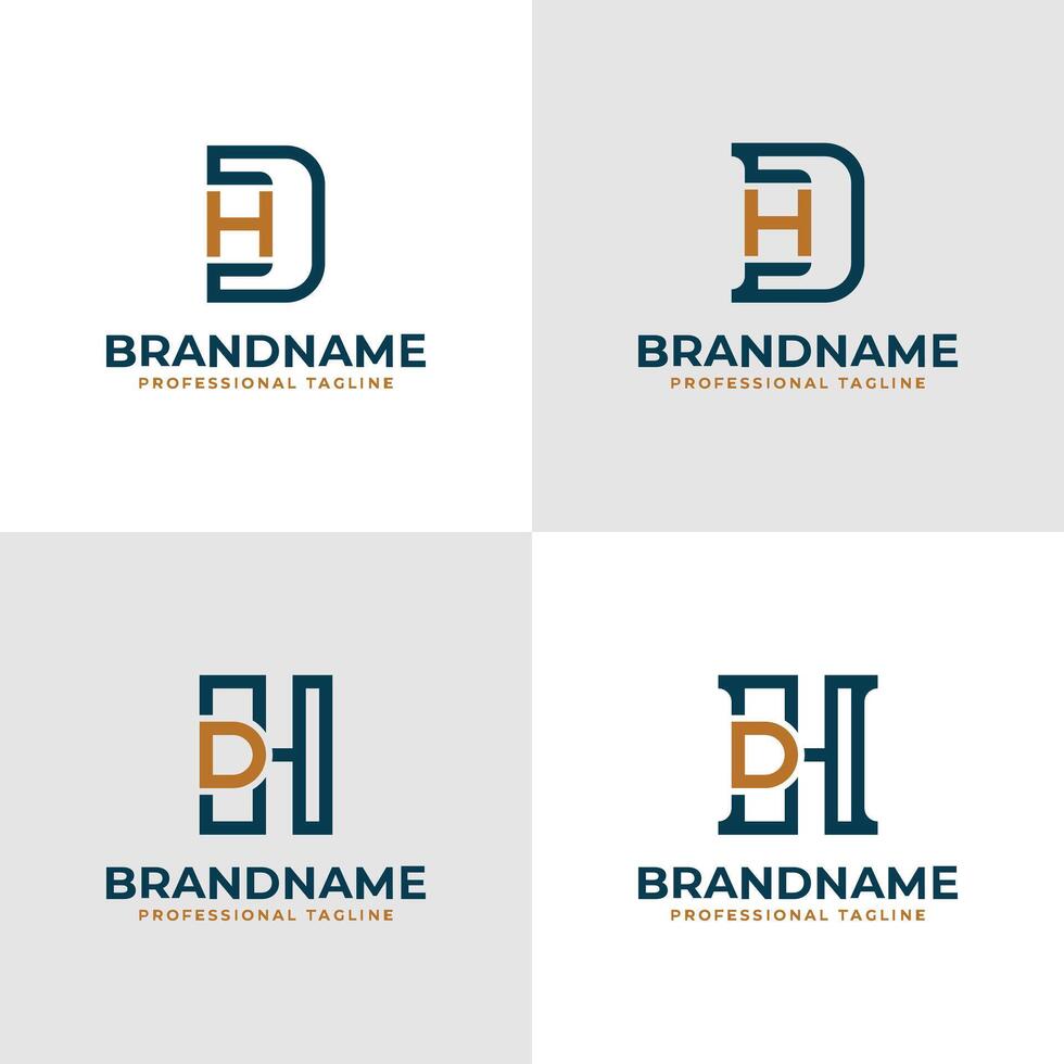 Elegant Letters DH and HD Monogram Logo, suitable for business with HD or DH initials vector