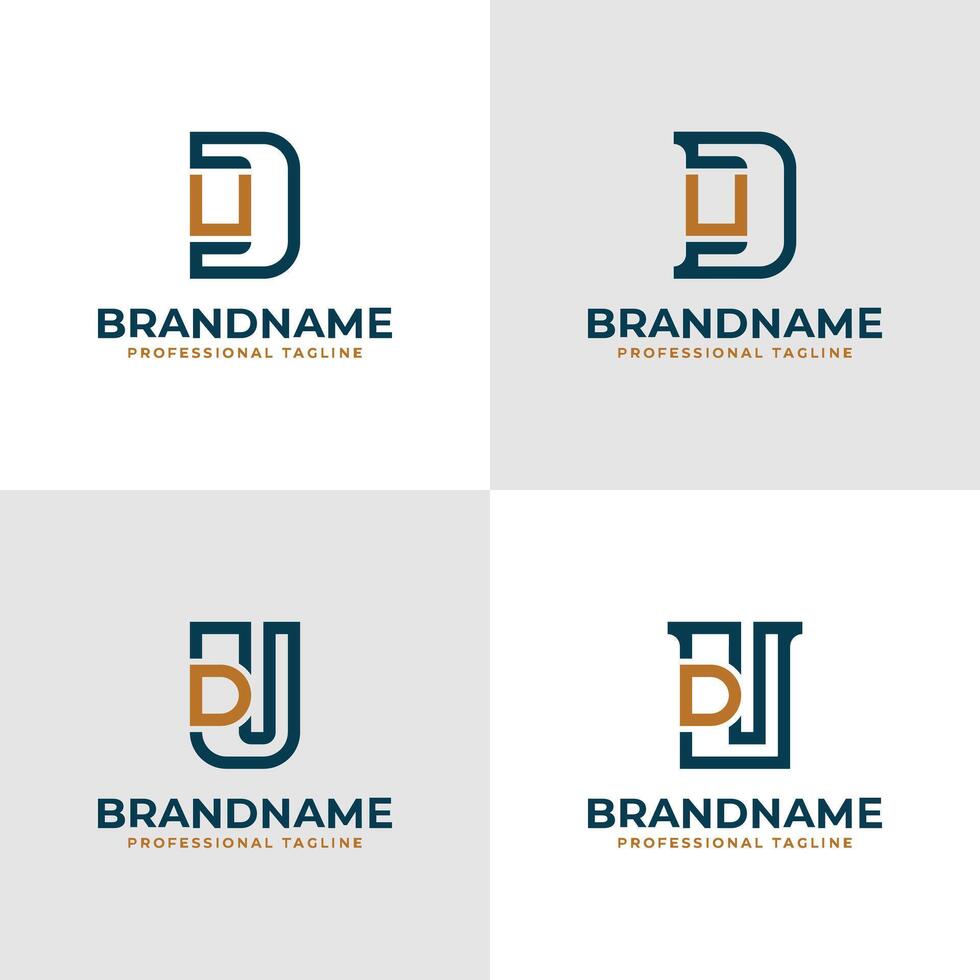 Elegant Letters DU and UD Monogram Logo, suitable for business with UD or DU initials vector