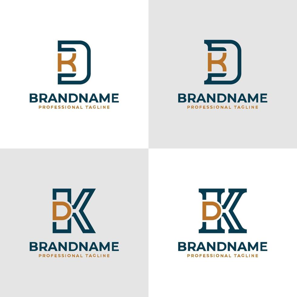 Elegant Letters DK and KD Monogram Logo vector