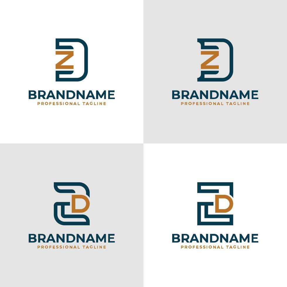 Elegant Letters DZ and ZD Monogram Logo, suitable for business with ZD or DZ initials vector