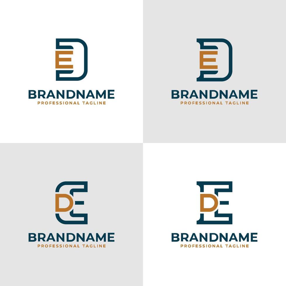 Elegant Letters DE and ED Monogram Logo, suitable for business with ED or DE initials vector