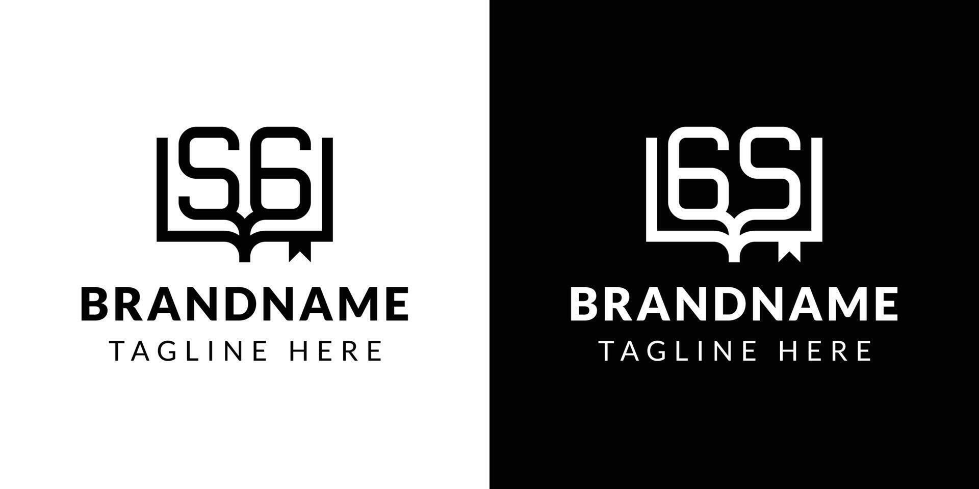 Letters GS and SG Book Logo, suitable for business related to book with GS or SG initials vector