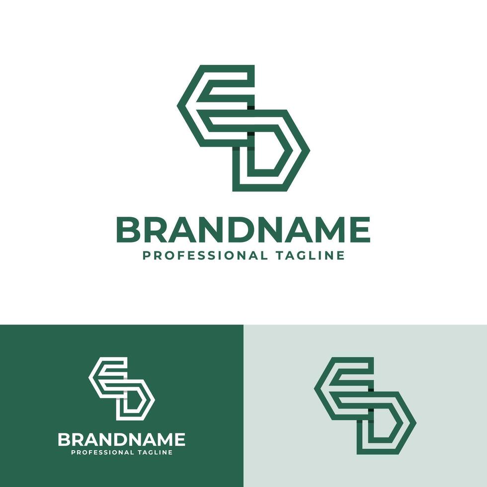 Modern Initials ED Logo, suitable for business with ED or DE initials vector