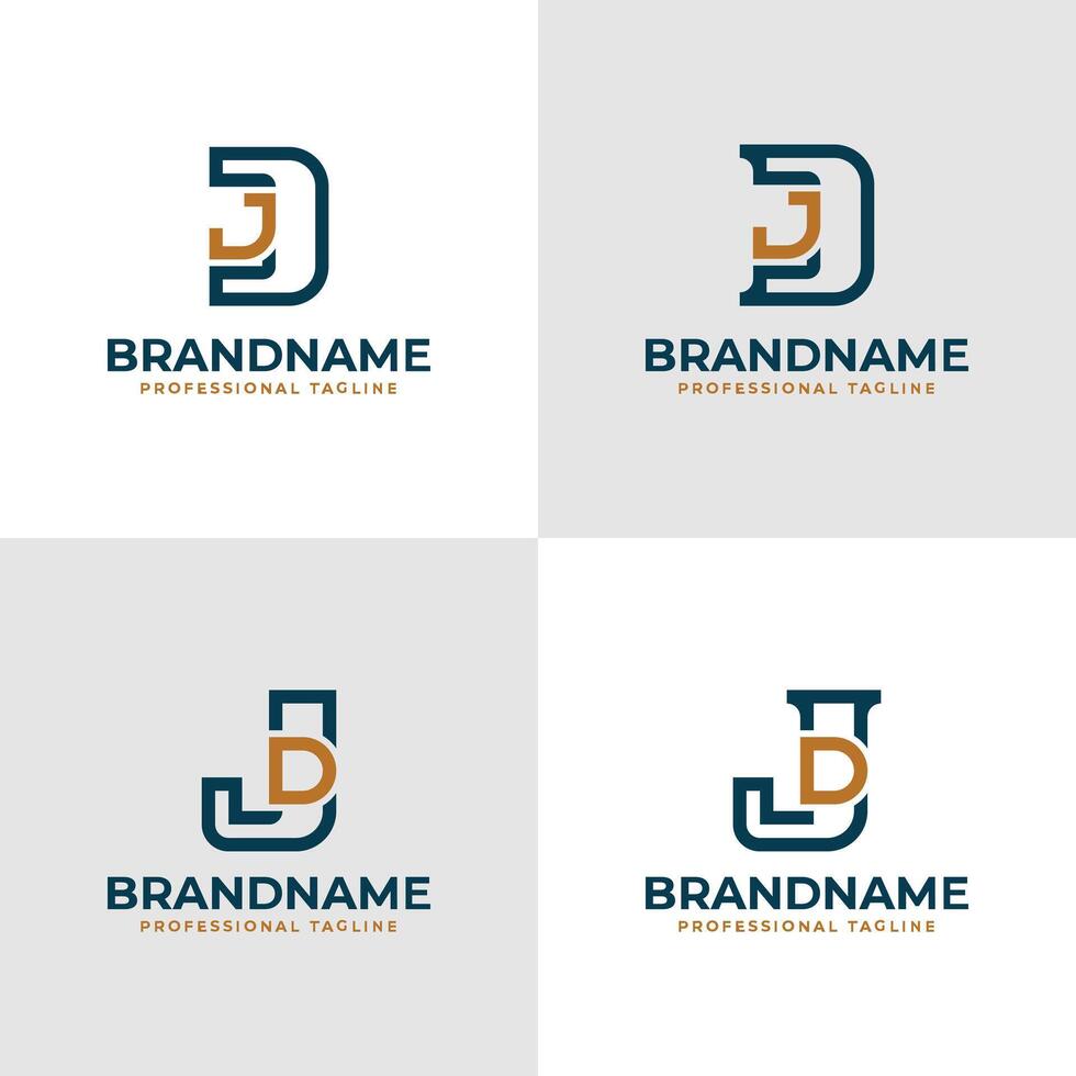 Elegant Letters DJ and JD Monogram Logo, suitable for business with JD or DJ initials vector
