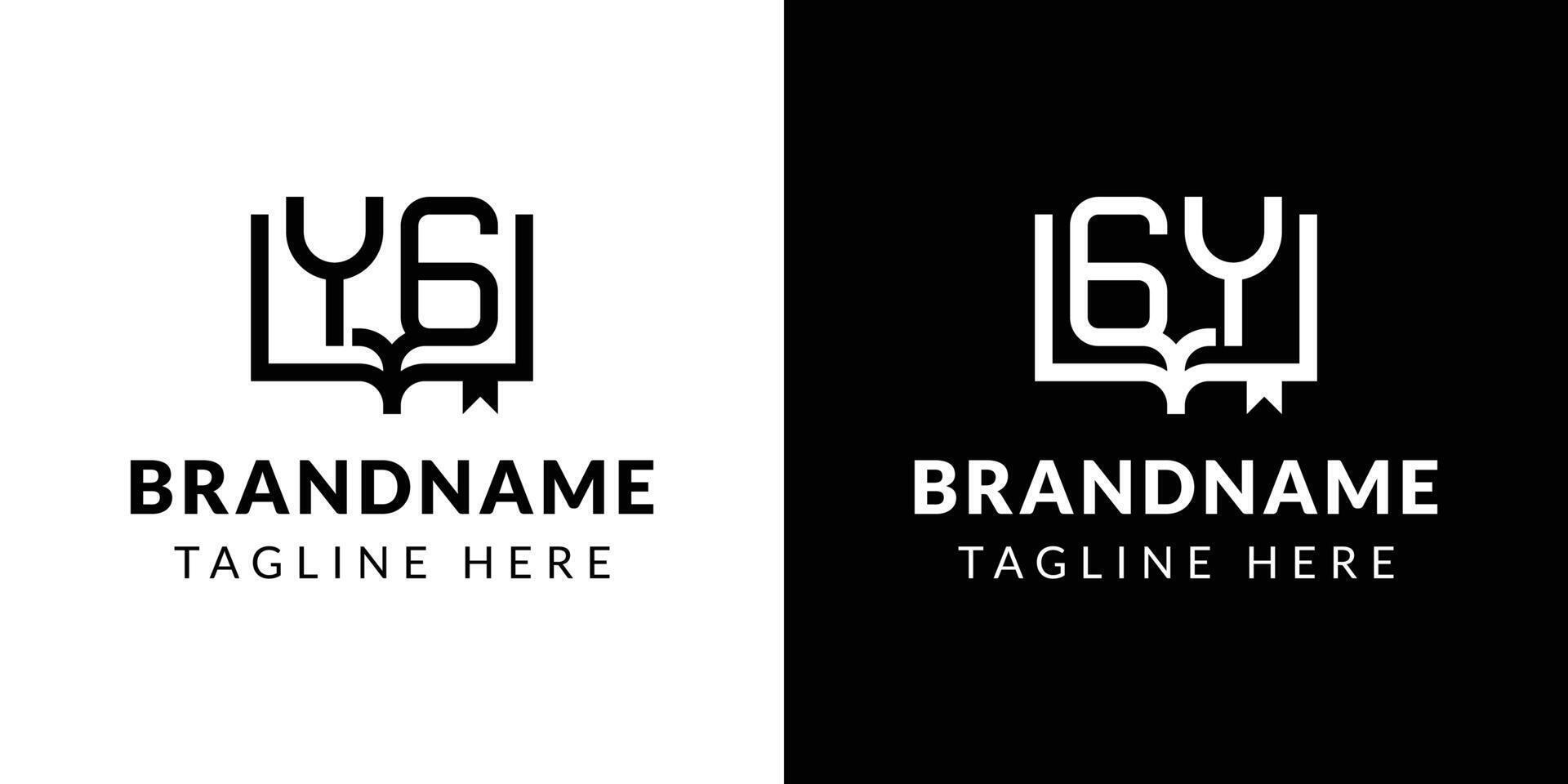 Letters GY and YG Book Logo, suitable for business related to book with GY or YG initials vector