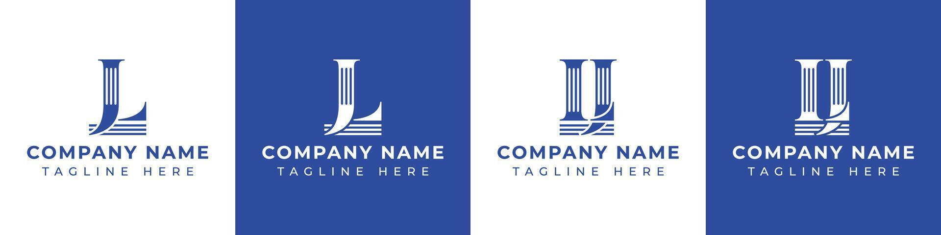 Letters JL and LJ Pillar Logo, suitable for business with JL and LJ related to Pillar vector