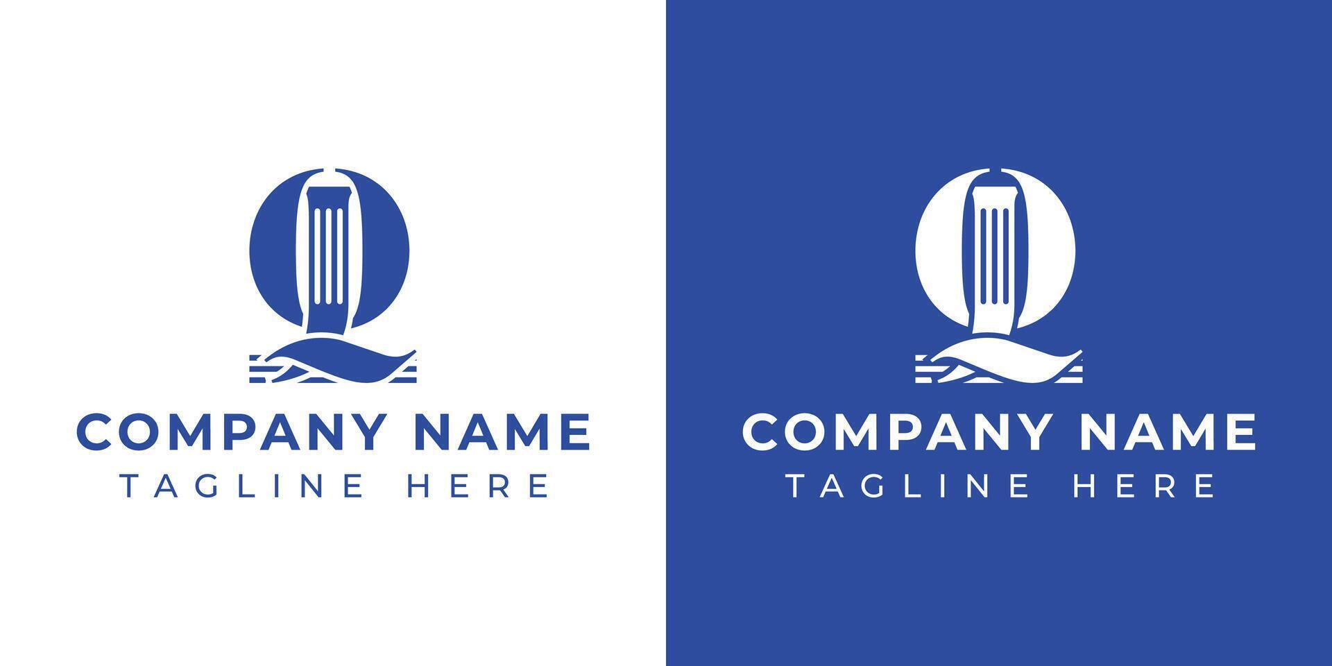 Letters JQ and QJ Pillar Logo, suitable for business with JQ and QJ related to Pillar vector
