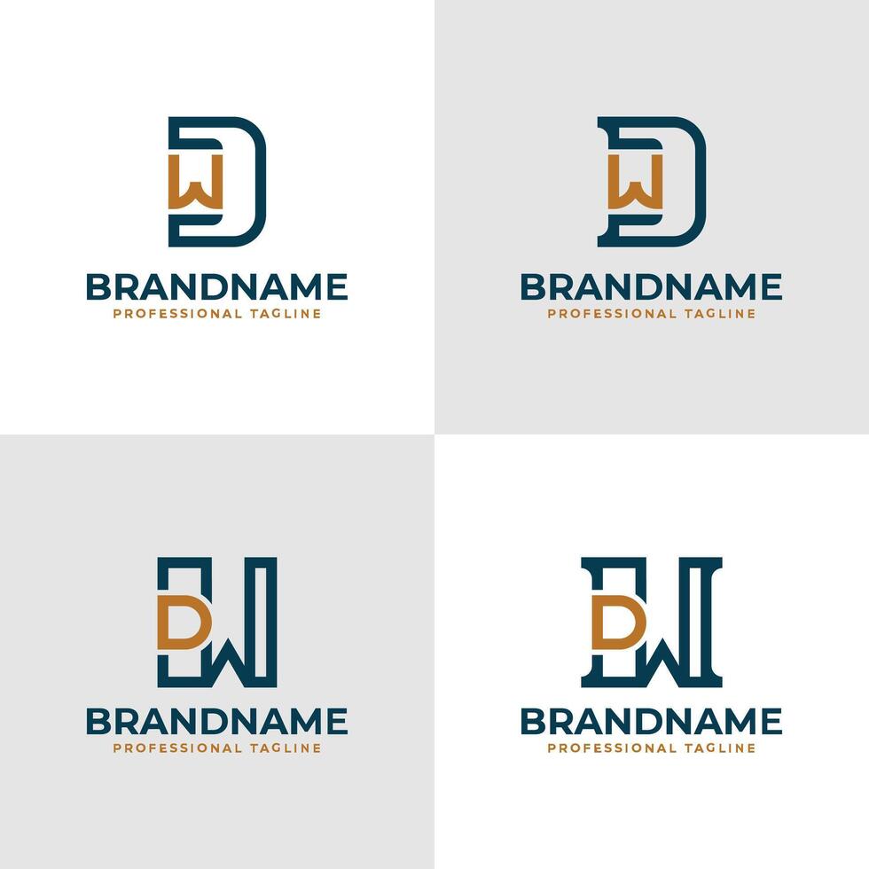 Elegant Letters DW and WD Monogram Logo, suitable for business with WD or DW initials vector