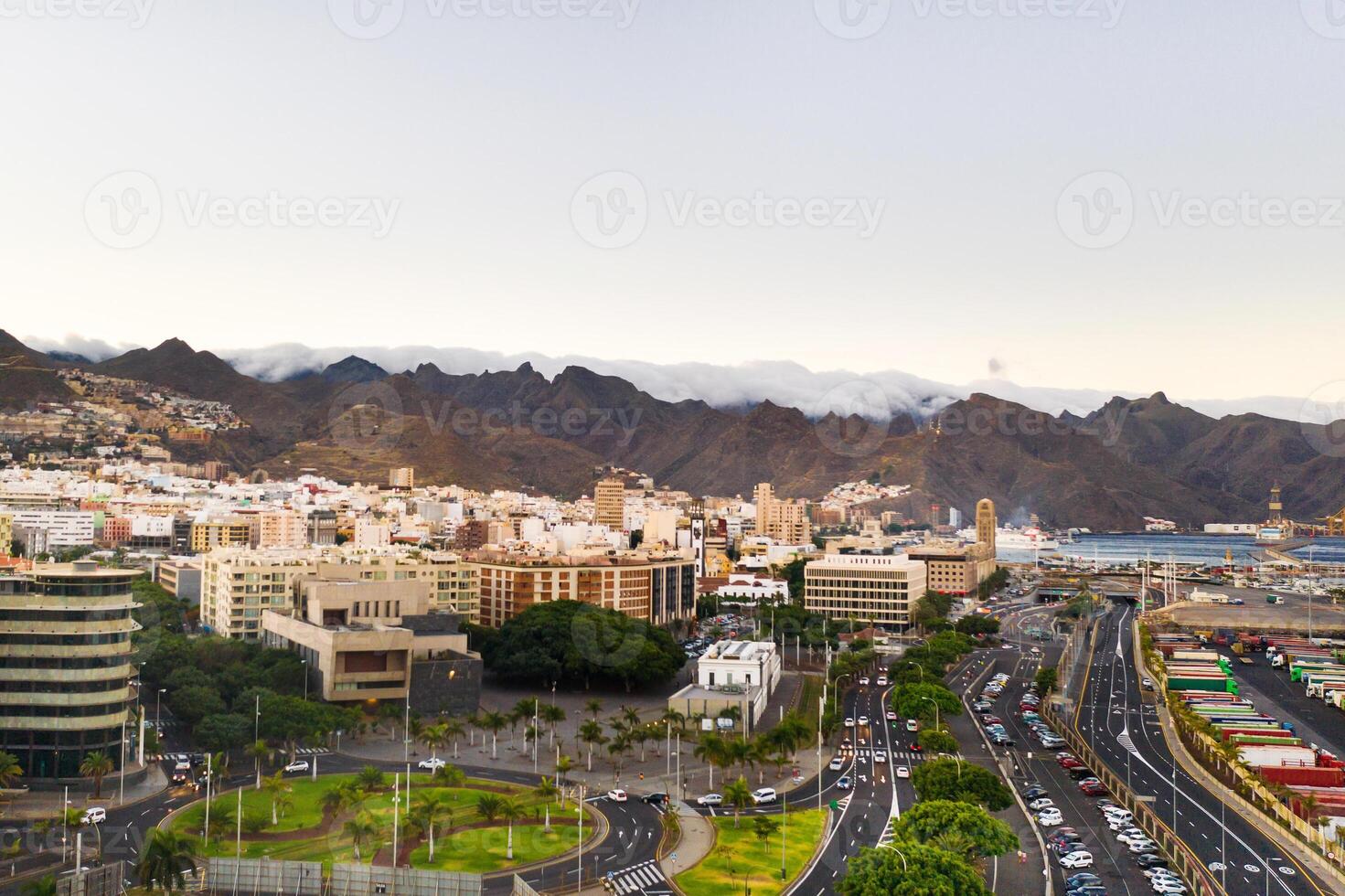 View from the height of the capital of Tenerife Santa Cruz de Tenerife. Canary Islands, Spain photo
