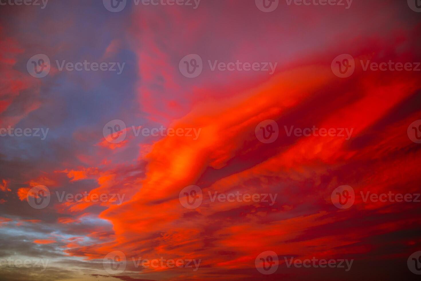 Red or orange clouds at sunset. Cloudscape background photo