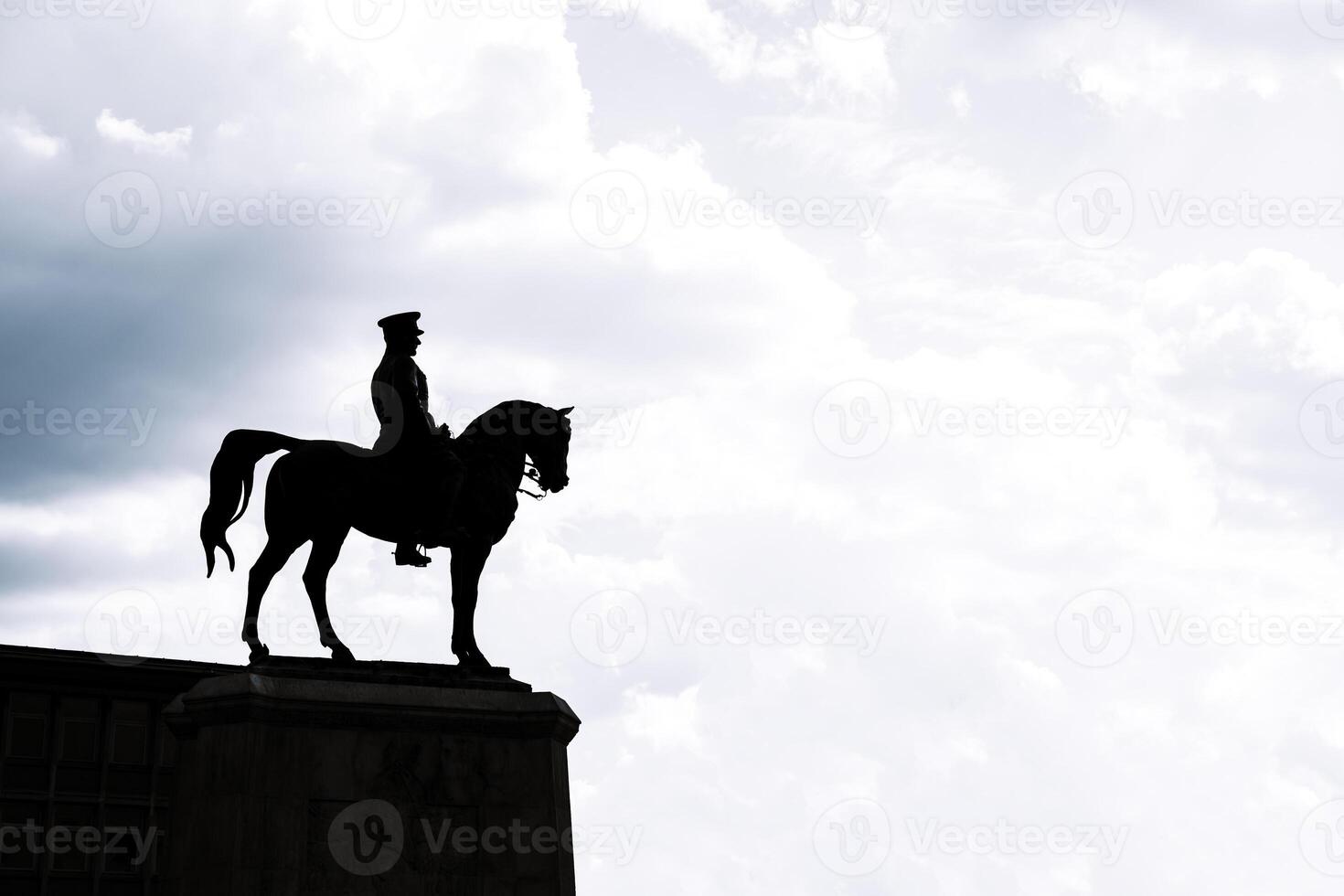 Silhouette of the monument of Mustafa Kemal Ataturk in Ulus Ankara photo