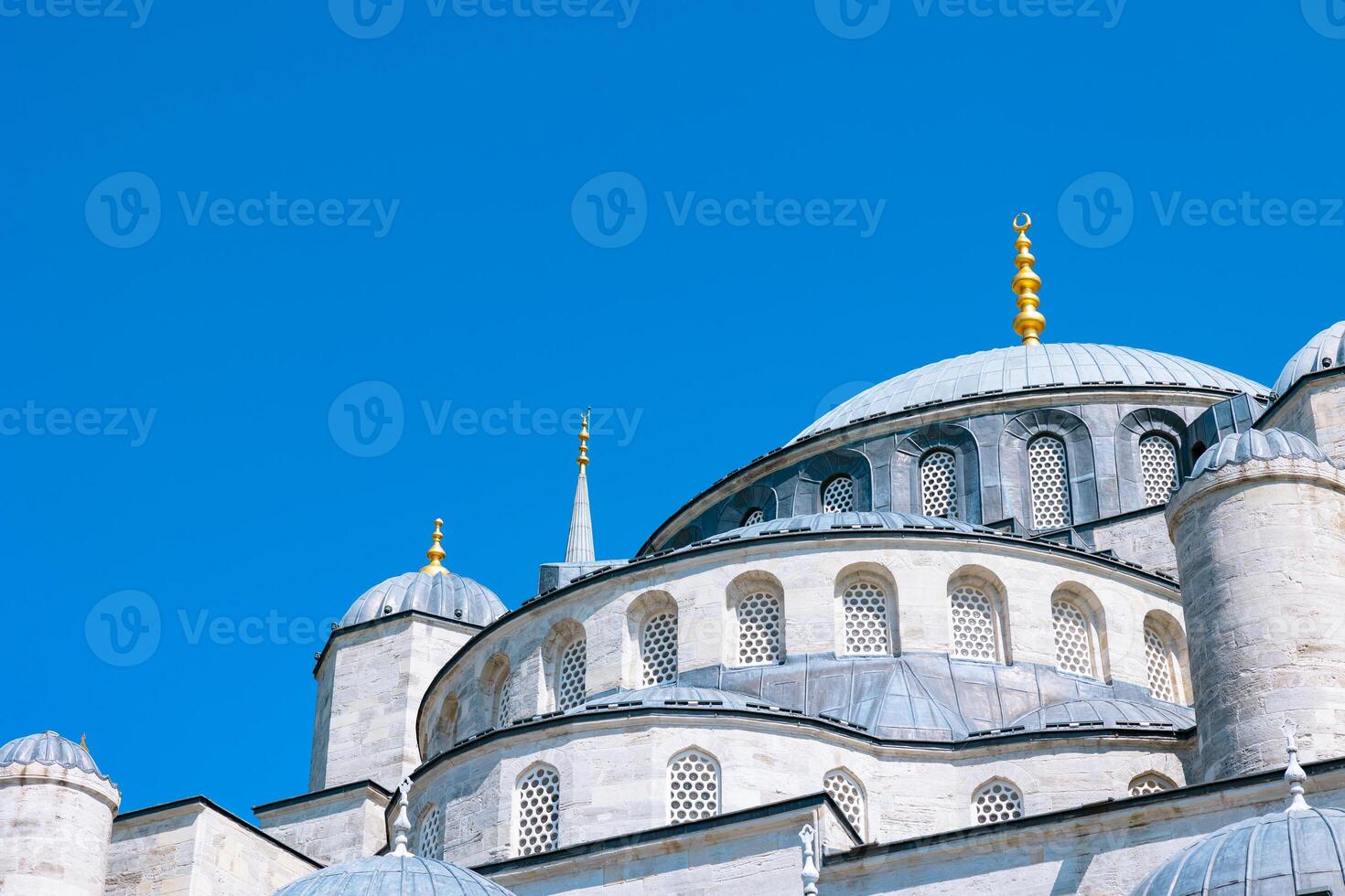 Architectural details of Blue Mosque or Sultanahmet Mosque photo