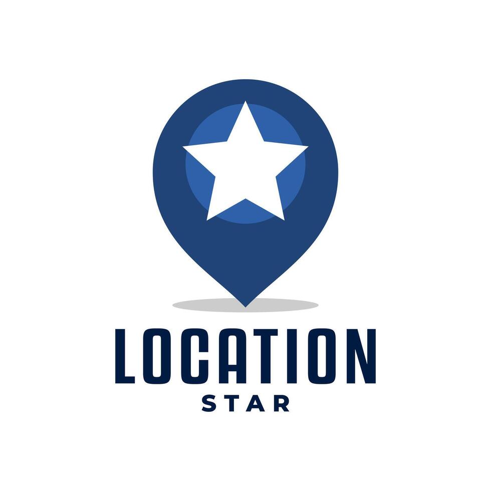 illustration of a icon location logo with a moon and star inside. location logo vector template.