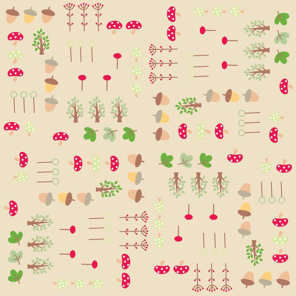 kids foliage seamless repeat pattern vector