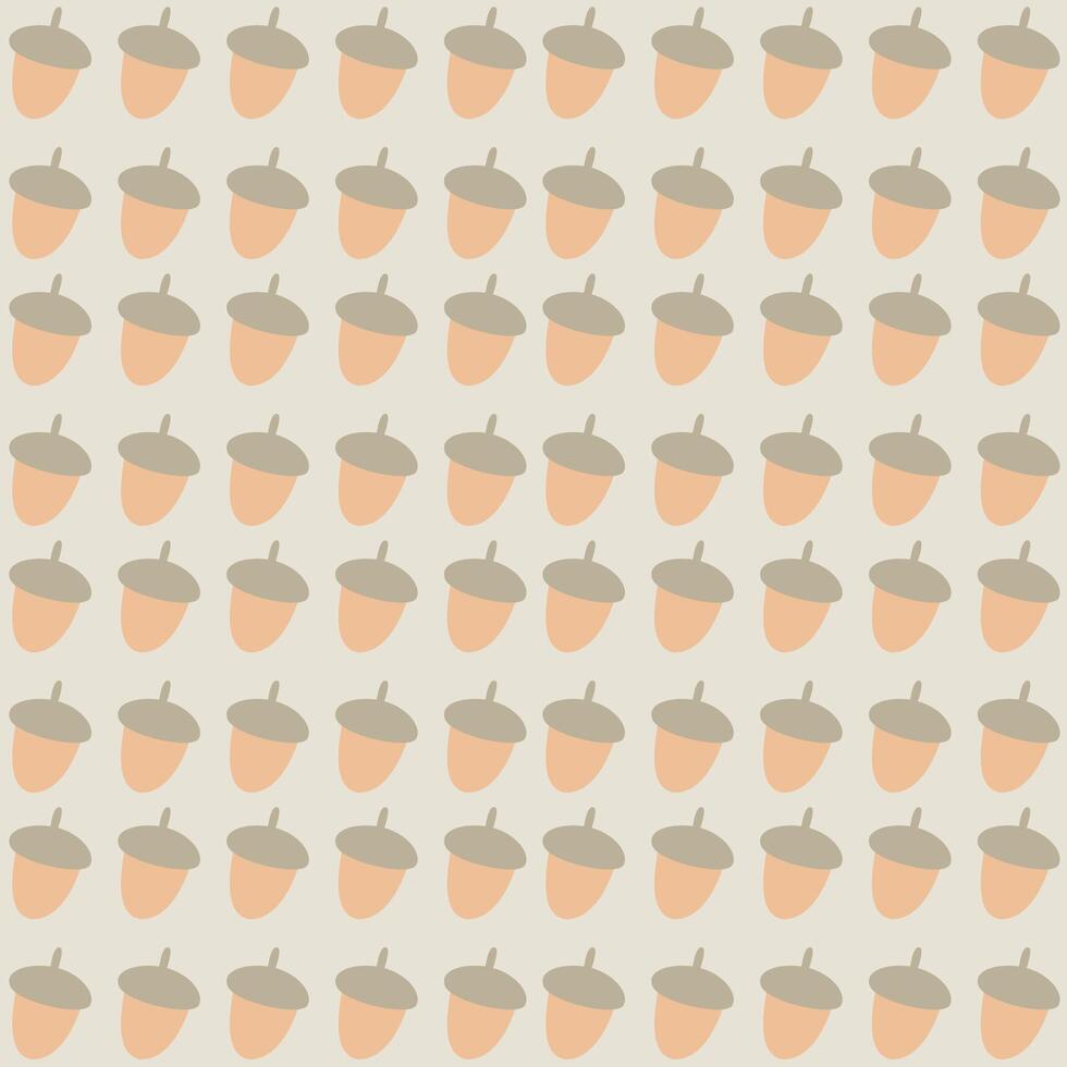 Acorn illustration seamless repeating pattern vector