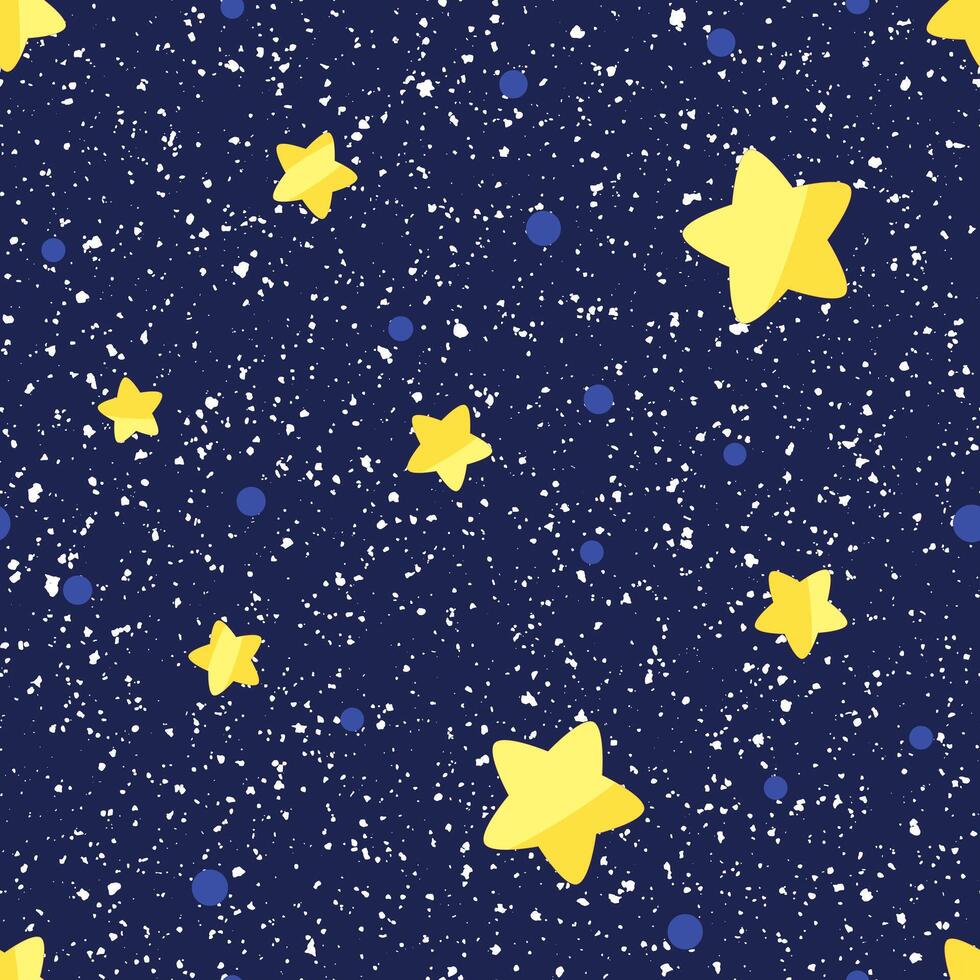 Starry galaxy seamless repeat pattern vector