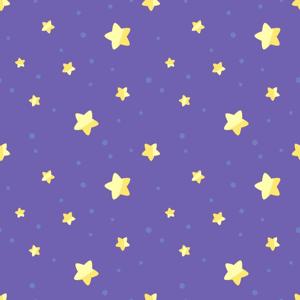 Cute starry sky seamless pattern vector