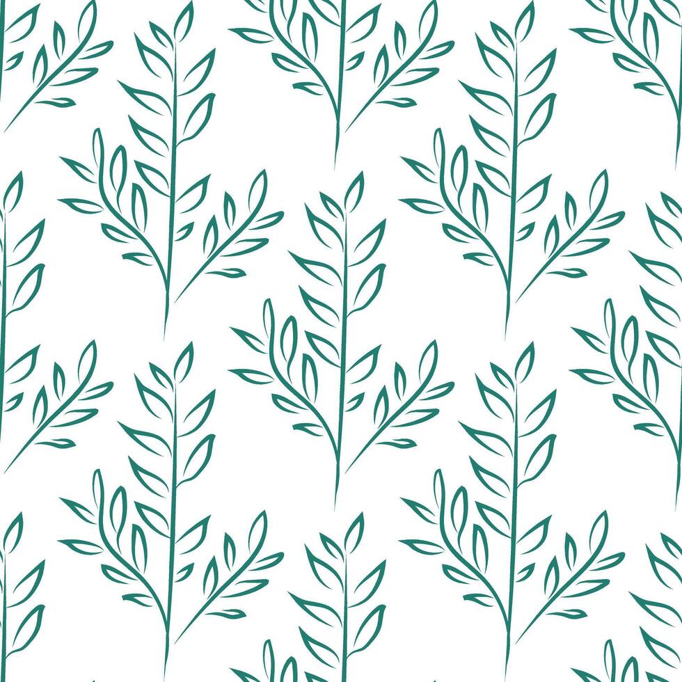 Green leaves seamless repeat pattern vector