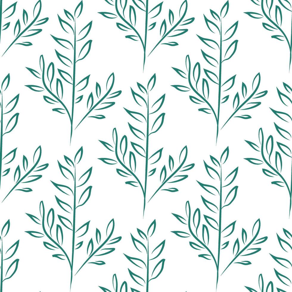 Green leaves seamless repeat pattern vector