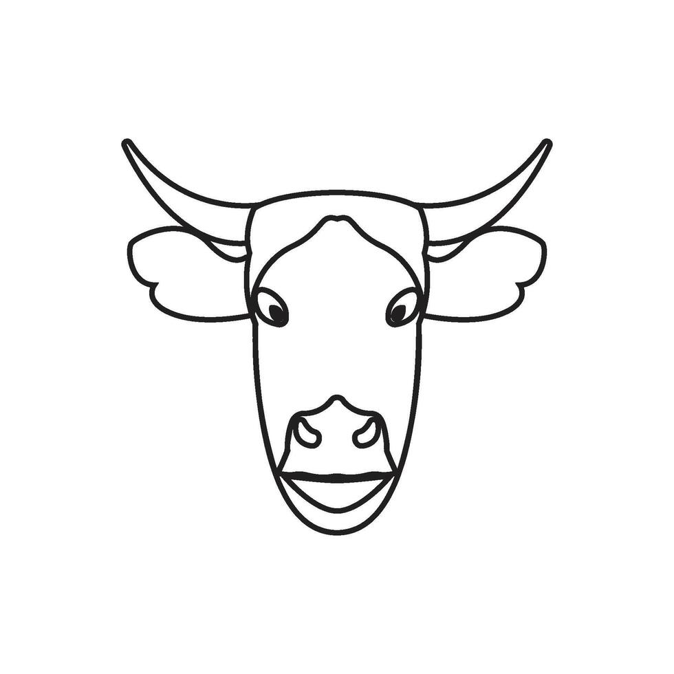 vaca cabeza icono vector vector